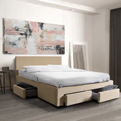 Produktbild von BETT LUGANO mit Schubladen/ Bett 160x200 - Beige