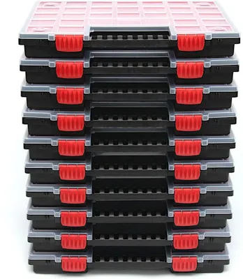 Produktbild von Sortierbox 10er Set Sortimentsbox Sortimentskasten Kleinteilemagazin Lagerbox Orgaznizer 39,9 x 30,3 x 5 cm
