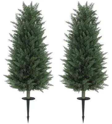 Immagine prodotto di Cipresso artificiale - Albero artificiale - Pianta decorativa - Pianta ornamentale verde - Set da 2 - 831 foglie per pianta