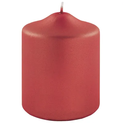 Produktbild von Fink CANDLE, metallic Stumpenkerze, Paraffin, rot, L. 8 cm, B. 8 cm, H. 10 cm, D. 8 cm 123813