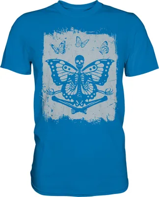 Produktbild von Skelett Schmetterling Insekten T-Shirt – Royal Blue / XL