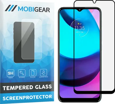 Produktbild von Mobigear Premium  Motorola Moto E20 Panzerglas Gehärtetes Glas Displayschutz - Hüllenfreundlich - Schwarz