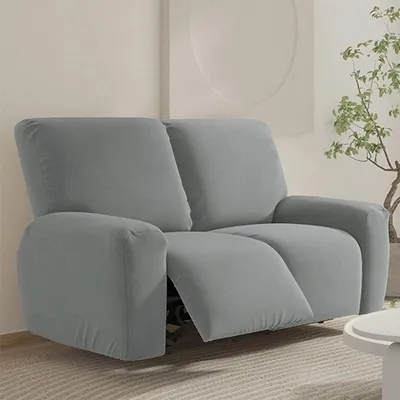 Productafbeelding van Omgoods - Stretch Armstoel Covers - Meubelbeschermer voor 2-zits Stoelen - Grijs