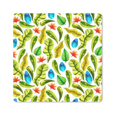 Produktbild von MuchoWow® Mauspad Mousepad Blumen - Dschungel - Blätter 30x30 cm - Mousepads - Maus Mat - Pad - Mausunterlage - Gaming