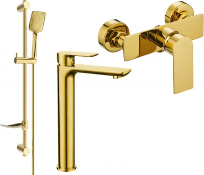 Produktbild von Mexen Alfa DF62 Brausegarnitur, Gold - 745714DF62-50
