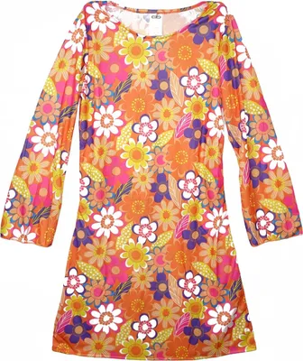 Produktbild von Damen Flower Power Kleid mit Stirnband / Größe: S/M
