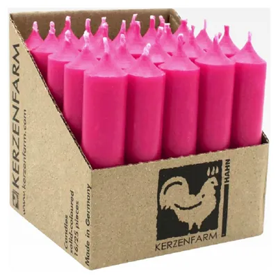 Produktbild von Stabkerzen aus Paraffin, 100/22 mm, Pink, Brenndauer ca. 4h, 25 Stück pro Verpackung