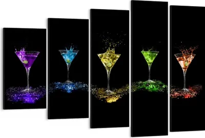 Produktbild von Bild auf Leinwand - Leinwandbild - Cocktail trinken Alkohol Glas - 150x100cm - Wand Bild - Wanddeko - Leinwanddruck - Bilder - Kunstdruck - Leinwand bilder - Wandkunst - EG150x100-0442