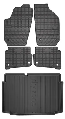 Obrázek produktu pro Gumové autokoberce SolidPRO + vana kufru DryZone pro: Volkswagen Polo IV 9N 2001-2009 hatchback 5 ks