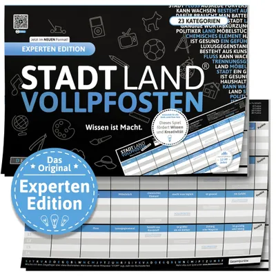 Immagine prodotto di D & R Denkriesen STADT LAND VOLLPFOSTEN - EXPERTEN EDITION - La conoscenza è potere. (Formato DinA4) DENSL2023