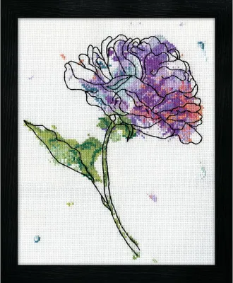 Produktbild von Design Works Kreuzstich Stickpackung "Flieder", Zählmuster, 20x25cm