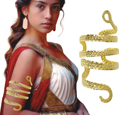 Produktbild von Ägyptisches Schlangenarmband Karneval Ethno Armreif Mystisches Accessoire Historische Symbolik Pharaonenstil Kollektion Elegantes Design Kostüm Highlight, Farbe: Gold