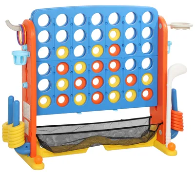 Produktbild von AIYAPLAY 4 gewinnt Strategiespiel 4 Gewinnt Spielbrettsätze mit 42 Jumbo Ringen