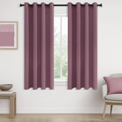 Verdunkelungsvorhang 2er-Pack, Rosa, 140x145 cm, Ösen, Thermo