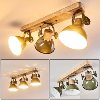 Produktbild von Cotes »Cotes« Deckenlampe aus Metall/Holz in Grün/Weiß/Braun