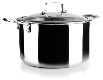 Kochtopf 24 cm, Edelstahl, dreilagig, induktionsgeeignet, ohne Beschichtung