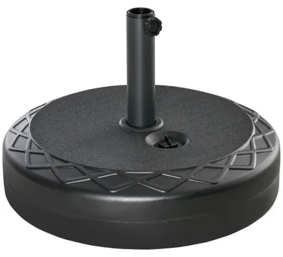 Zdjęcie produktu dla Stojak na parasol - podstawa do parasola - możliwość napełnienia 30 kg wody / 40 kg piasku - do masztów o średnicy 38–48 mm - wykonany z tworzywa HDPE - wymiary: 55 x 38 cm - kolor: czarny