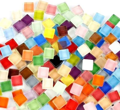 Produktbild von Famanu Mosaiksteine Bunt für Kreatives Basteln - 500 g, Quadratisch