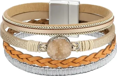 Image de Bracelet YA-24067 Marron - Élégance et Confort KP24067