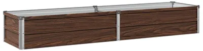 Produktbild von Hochbeet im Garten Schwarz 160 x 40 x 24 cm kaltgewalzter Stahl