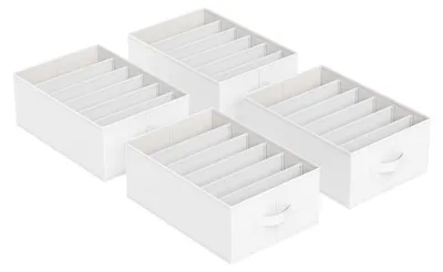 Produktbild von Weißes Kleidungs-Organizer-Set – Aufbewahrungsboxen – Vliesstoff – 42 x 30 x 17 cm
