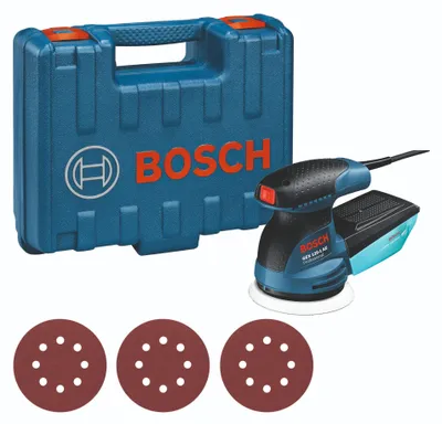 Zdjęcie produktu dla Bosch GEX 125-1 AE Professional, Szlifierka orbitalna, Rzep, Czarny, Niebieski, Czerwony, 7500 RPM, 12000 RPM, 15000 OPM