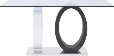 Produktbild von AYANE Esstisch - 6-Sitzer - gehärtetes Glas und MDF - grau und weiß
