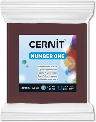 Produktbild von CERNIT CE0900250800C - Block Modelliermasse (Polymer) NUMBER ONE, ofenhärtend, sofort gebrauchsfähig, 250g, für DIY, Schmuck, Figuren, für Einsteiger und Hobbykünstler, Braun, 1 Stück