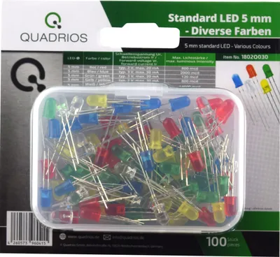 Produktbild von QUADRIOS, 1802O030, Standard LED-SET 5 mm, Diffus, Klar, 100 ST