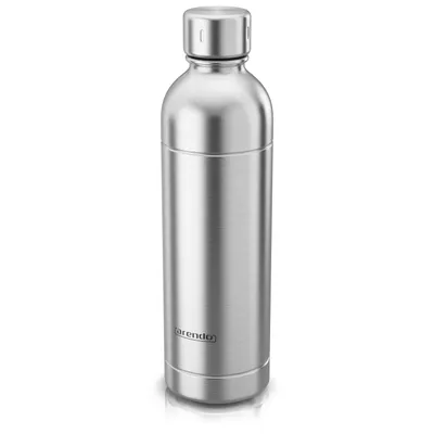 Productafbeelding van Arendo koolzuurwaterfles, roestvrij staal, 1000 ml, drinkfles met schroefdop, compatibel met SodaStream Easy en Aarke Carbonator 1, vulindicator 800 ml, zilver