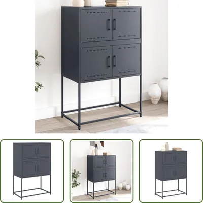 Zdjęcie produktu dla Kredens The Living Store Anthrazit 68,5x38,5x107 cm Stahl