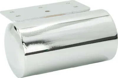 Obrázek produktu pro Nábytková noha Baryll stříbrný chrom průměr 50 mm, délka 10 cm, výška 5,5 cm, elegantní kovová podpěra s ochrannými podložkami proti poškrábání