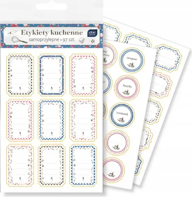 Zdjęcie produktu dla Etykiety kuchenne Colour 97 szt. – naklejki organizacyjne na słoiki