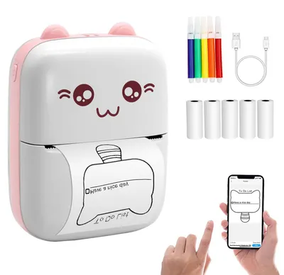 Productafbeelding van Mini-printer, Fotoprinter voor Smartphone, Bluetooth Labelprinter met Thermisch Drukpapier