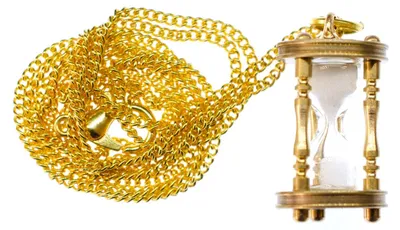 Produktbild von Sanduhr Kette Halskette FUNKTIONIERT Miniblings 60cm Gliederkette Uhr golden