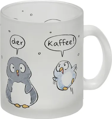 Produktbild von Leise rieselt der Kaffee Glas Tasse mit Spruch