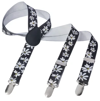 Produktbild von Hosentraeger Y Form schmal Weiss Blumen