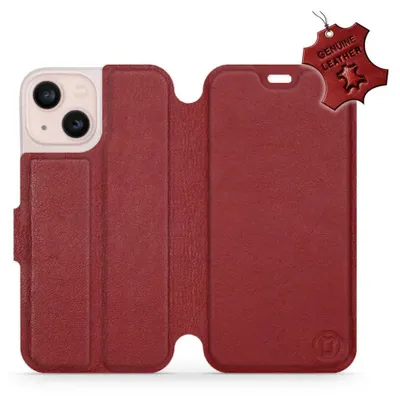 Produktbild von Echtleder Handyhülle für iPhone 13 Mini, Mobiwear Leather, Dunkelrot
