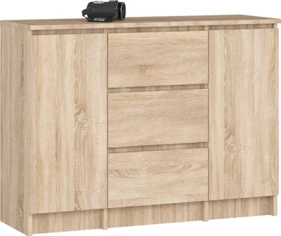 Produktbild von Kommode K100 Sonoma Eiche 101 cm 2 Türen 3 Schubladen B101xH76xT35 cm
