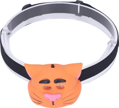 Image de Lampe frontale pour enfants en forme de chat, 2 modes d'éclairage, légère, portable, avec batterie rechargeable, lampe frontale en plastique pour le camping