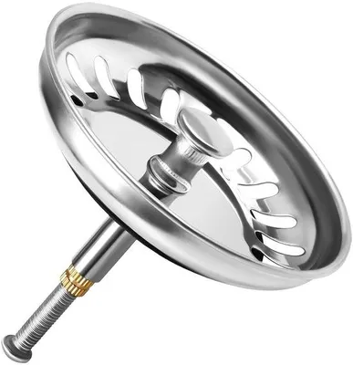 Produktbild von Rostfreier Abflussstop, in Höhe einstellbar, Abflussstop für Badewanne, rostfreier Abflussstop, universeller Siebkorbauslass (Silber, 79 mm breit)