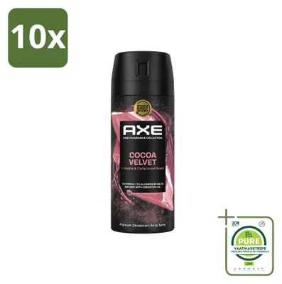 Produktbild von 10 x Axe Fine Fragrance Collection Cocoa Velvet Bodyspray - 150 ml - Großpackung - 10 Stücke