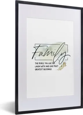Produktbild von MuchoWow® Gerahmtes Poster Sprichwörter - Zitate - Familie 40x60 cm - Poster mit Schwarzem Bilderrahmen Wandposter Rahmen Foto Bilder - Poster in Rahmen