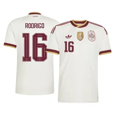 Immagine prodotto di #16 RODRIGO Maglia da trasferta a 2 stelle della Spagna per i Mondiali 2026 - Campioni. misurare:L