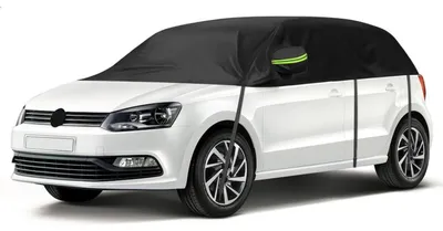 Zdjęcie produktu dla Osłona samochodowa, wodoodporna, do VW Polo MK5 MK6 hatchback (2009-2023), typu "półgarażu", ochrona na każdą pogodę, kolor czarny