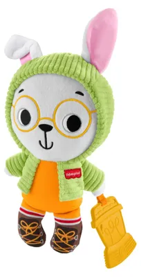 Produktbild von Fisher-Price Camping-Freunde Schmusehase, sensorisches Babyspielzeug mit Beißring, Spielzeug-Hase, 0,5 Jahr(e)