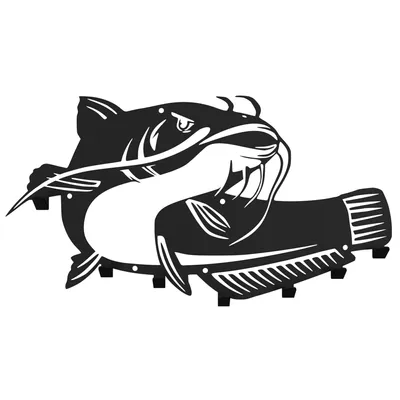 Produktbild von Metall Wandhaken für Kleidung, Wandkleiderbügel, Wandgarderobe, Kleiderhaken, Garderobenhaken, Flurgarderobe, Garderobe Flur, FISCH, WELS Schwarz