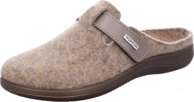 Produktbild von Rohde Damen Pantoffel Hausschuh Klettverschluss Softfilz Bari 6549, Größe:37 EU, Farbe:Beige