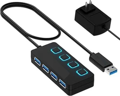 Obrázok produktu pre USB rozbočovač, 4 porty, čierny, malý