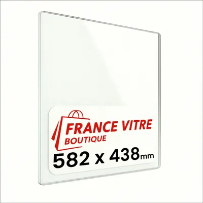 Produktbild von 582 x 438 x 4 mm - Kaminglas - Ofenglas - Ersatz-Kaminscheibe - feuerfestes Glas - France Vitre - 438x582 mm